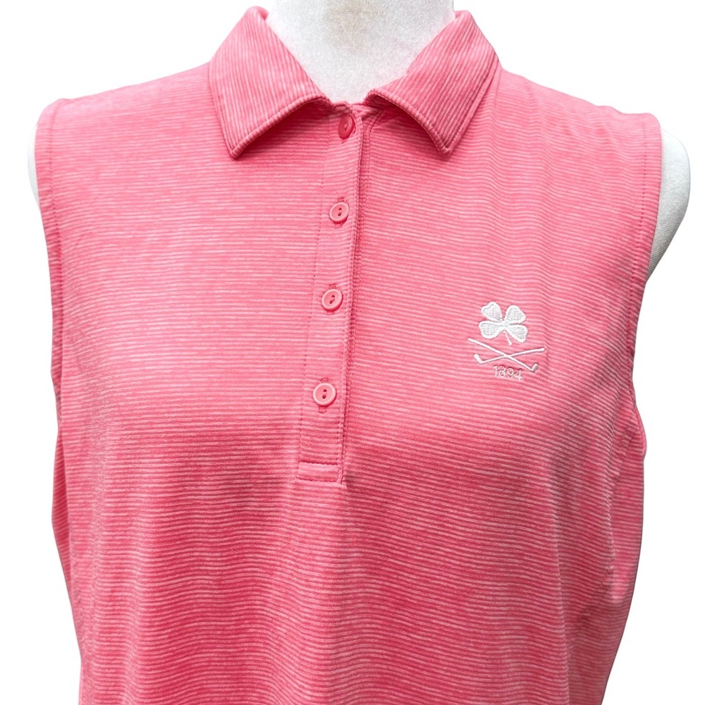 Vineyard Vines Performance Womens Medium Coral Pink Sleeveless Golf Polo Shirt - Picture 1 of 13